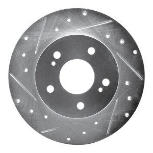 Infiniti I30 Brake Rotor (1) - Rear Left - R1 Concepts - Drilled & Slotted - Silver - `94-`04